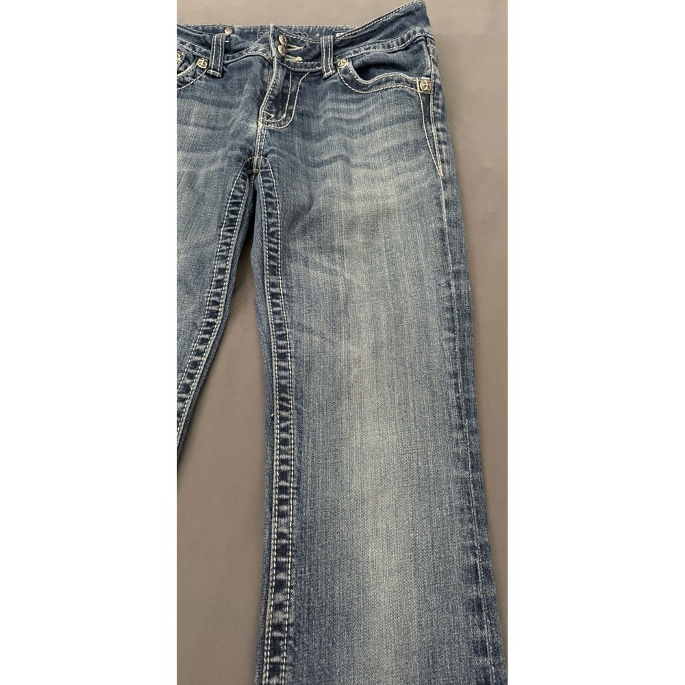 Miss Me Jeans Womens Size 28 Bootcut Medium Wash Embroidered Embellished Stretch - Picture 5 of 15